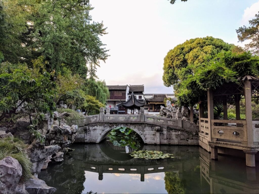 Bridge in the gardens of Suzhou